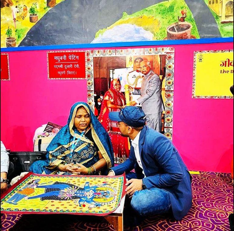 🌺 𝗔𝗡 𝗜𝗡𝗦𝗣𝗜𝗥𝗜𝗡𝗚 𝗜𝗡𝗧𝗘𝗥𝗔𝗖𝗧𝗜𝗢𝗡 𝗪𝗜𝗧𝗛 𝗣𝗔𝗗𝗠𝗔 𝗦𝗛𝗥𝗜 𝗔𝗪𝗔𝗥𝗗𝗘𝗘 𝗠𝗥𝗦. 𝗗𝗨𝗟𝗔𝗥𝗜 𝗗𝗘𝗩𝗜 – The Pride of Bihar’s Glorious Heritage! 🌺